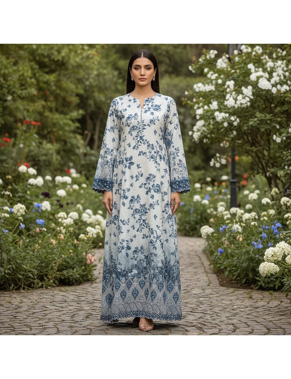 Embroidered Khaddar 3-Piece Suit – Design 2 – unstitched women's 3-piece suit – He & She Mall (view 2)