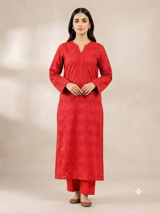 Classic Khaddar Unstitched 2-Piece Suit – Design 1 – unstitched women's 2-piece suit – He & She Mall