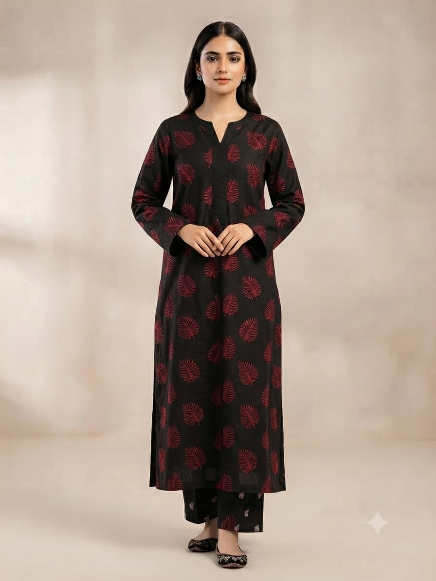 Premium Khaddar Unstitched 2-Piece Suit – Design 13 – unstitched women's 2-piece suit – He & She Mall