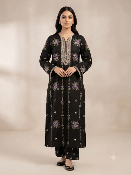 Premium Khaddar Unstitched 2-Piece Suit – Design 11 – unstitched women's 2-piece suit – He & She Mall