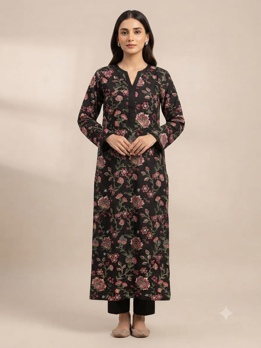 Classic Khaddar Unstitched 2-Piece Suit – Design 5 – unstitched women's 2-piece suit – He & She Mall