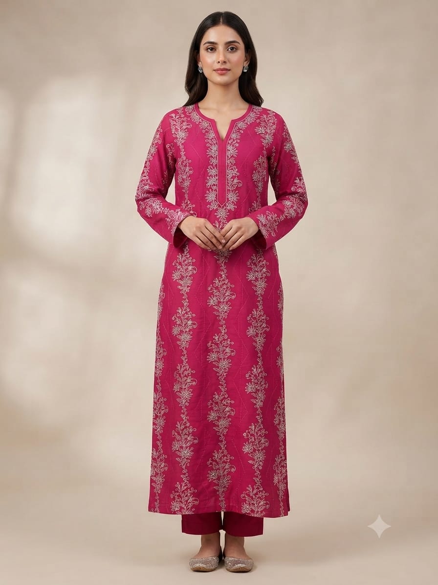 Classic Khaddar Unstitched 2-Piece Suit – Design 13 – unstitched women's 2-piece suit – He & She Mall