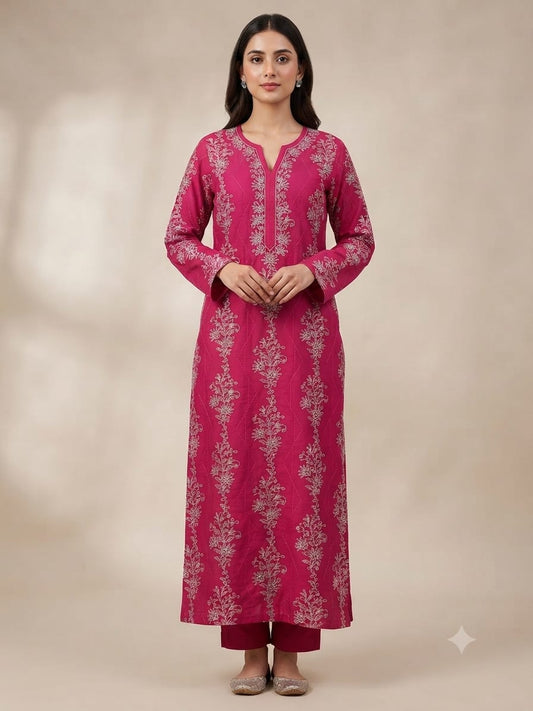Classic Khaddar Unstitched 2-Piece Suit – Design 13 – unstitched women's 2-piece suit – He & She Mall