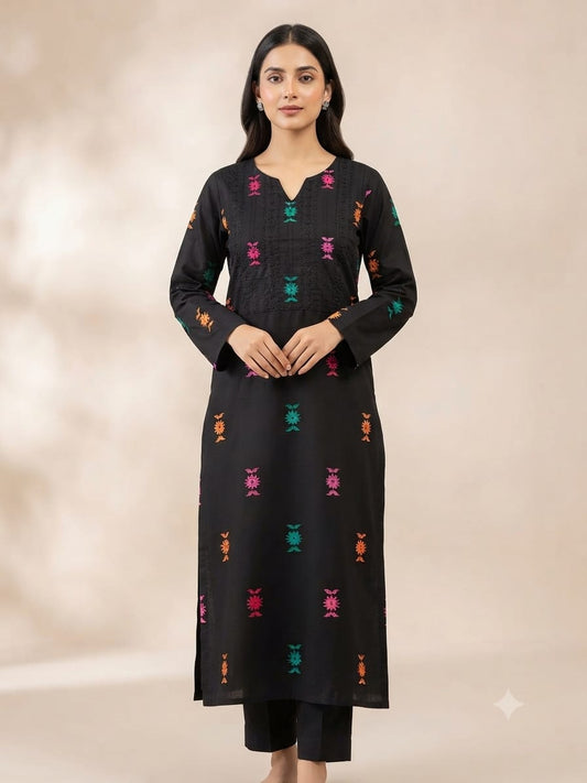 Classic Khaddar Unstitched 2-Piece Suit – Design 12 – unstitched women's 2-piece suit – He & She Mall