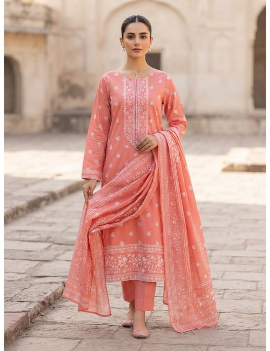 Embroidered Khaddar 3-Piece Suit – Design 5 – unstitched women's 3-piece suit – He & She Mall