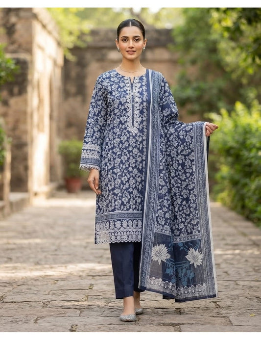 Embroidered Khaddar 3-Piece Suit – Design 4 – unstitched women's 3-piece suit – He & She Mall