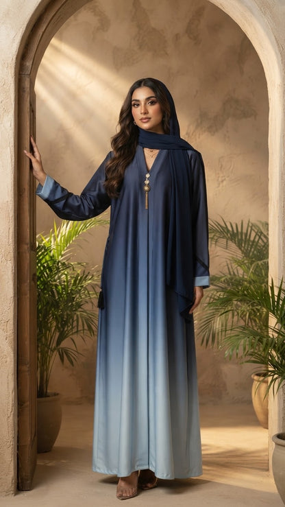 Double Tone Abaya Set – women's abaya – He & She Mall (view 2)
