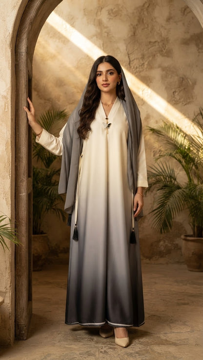 Double Tone Abaya Set – women's abaya – He & She Mall (view 7)
