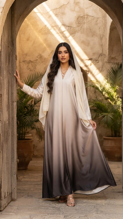 Double Tone Abaya Set – women's abaya – He & She Mall (view 4)