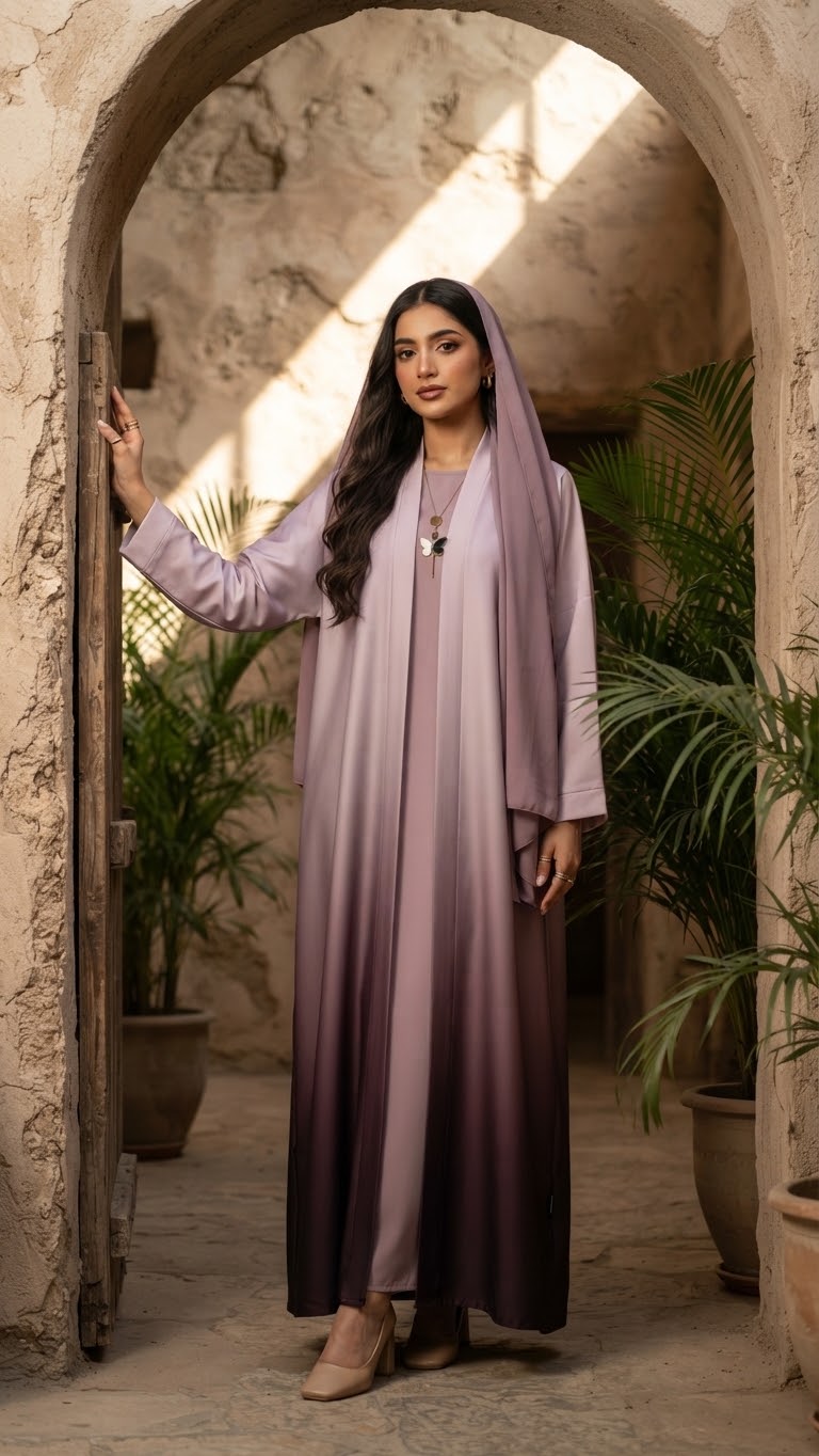 Double Tone Abaya Set – women's abaya – He & She Mall (view 6)