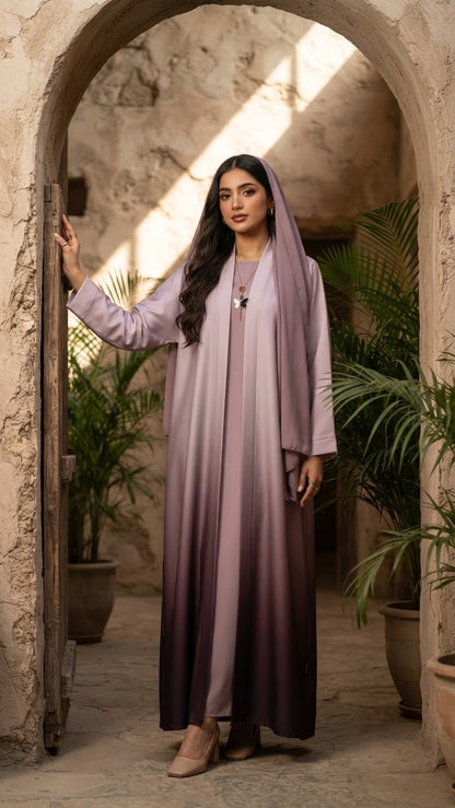 Double Tone Abaya Set – women's abaya – He & She Mall (view 6)
