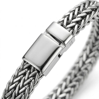 Men's Silver Braided Chain Bracelet – Premium Stainless Steel